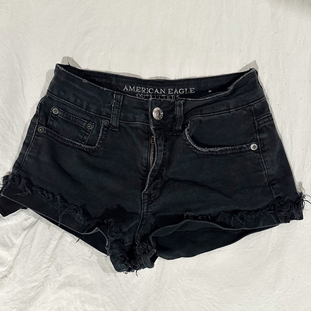 American Eagle High Rise Jean Shorts Stretch Size 0